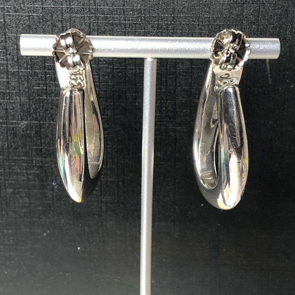 SIMON SEBBAG SSD Sterling Silver Oval Open Hoop Earrings - Picture 4 of 16